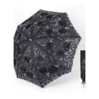 乐拼购其他品牌雨衣雨伞太阳伞太阳伞女遮阳防晒紫外线蕾丝刺绣女神公主洋伞小巧便携晴雨伞两用 牡丹二折黑色
