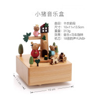 乐拼购其他品牌情人节生日纪念照片订制旋转木马音乐盒水晶球八音盒木质定制天空之城生日女生小公主 三只小猪-卡农