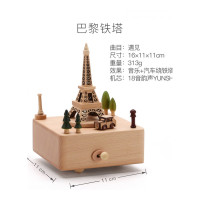 乐拼购其他品牌情人节生日纪念照片订制旋转木马音乐盒水晶球八音盒木质定制天空之城生日女生小公主 巴黎铁塔-遇见