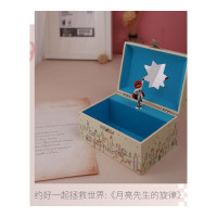 情人节生日纪念照片订制法国儿童收纳盒旋转公主女孩首饰盒音乐盒八音盒玩具木质 DJ06595珠宝音乐盒-月亮先生的旋律