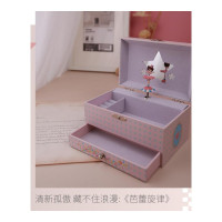 情人节生日纪念照片订制法国儿童收纳盒旋转公主女孩首饰盒音乐盒八音盒玩具木质 DJ06597珠宝音乐盒-芭蕾旋律