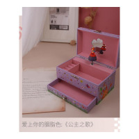 情人节生日纪念照片订制法国儿童收纳盒旋转公主女孩首饰盒音乐盒八音盒玩具木质 DJ06599珠宝音乐盒-公主之歌