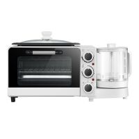 电烤箱家用三合一早餐机小型多士炉电烤箱面包机咖啡机多功能烤箱|新款三合一早餐机白色