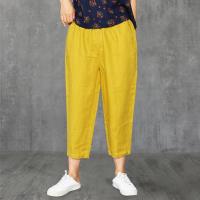棉麻九分裤女夏季宽松大码萝卜裤2020新款薄款休闲裤子哈伦裤亚麻