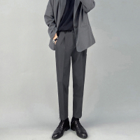 夏季西裤男商务正装修身直筒免烫西服裤休闲男士堕感九分西装裤子