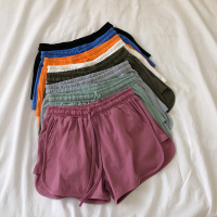 麻棉运动短裤女夏外穿纯色阔腿宽松大码休闲热裤高腰跑步居家睡裤