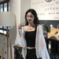 防晒衣女开衫夏季短款外搭白色很仙的雪纺上衣披肩空调衫薄款外套