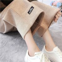 毛呢宽松韩版阔腿裤女学生百搭裤冬九分休闲裤2019秋冬新款