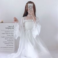 2020夏季新款韩版宽松薄款防晒衫白色雪纺外套女很仙的中长款上衣