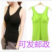 大码80-155斤背心吊带女免文胸罩杯胸垫打底衫无钢圈运动小背心