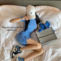 [爱豆出街]紧身抽绳连衣裙女短袖修身气质收腰包臀裙