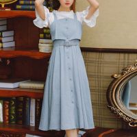 ins背带裙夏装2020新款女学生韩版宽松小清新中长款吊带连衣裙