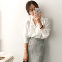 夏季职业衬衫女设计感小众雪纺2020春装新款宽松长袖时尚洋气白色