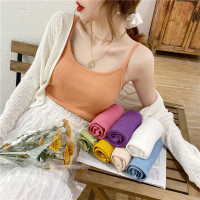 冰丝针织紫色小吊带背心女夏短款内搭韩版外穿打底无袖上衣ins潮