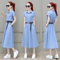 牛仔连衣裙女2020夏季新款a字气质长款夏天小清新长裙子