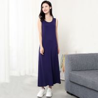 莫代尔连衣裙宽松大码长裙子夏背心裙吊带裙打底衫中长款胖m200斤