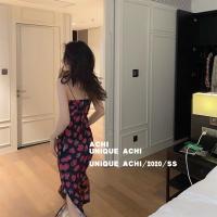 性感修身连衣裙女夏2020新款碎花裙子中长款包臀吊带裙