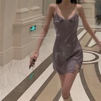 xinud“迪士尼在逃公主”气质显瘦收腰连衣裙女短款夏天吊带裙子