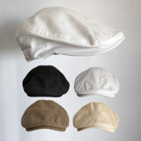 帽子女复古鸭舌帽男大头帽户外亚麻贝雷帽秋冬四季英伦文艺前进帽