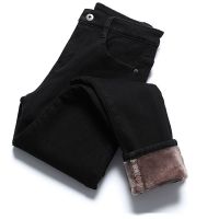 高腰牛仔裤女加绒加厚韩版学生显瘦小脚铅笔裤女