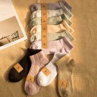 袜子女短袜浅口秋冬季秋天厚款袜韩国可爱日系学院风纯色潮棉质