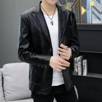 男士皮衣外套大码韩版青年皮夹克加绒加厚休闲西装帅气冬季男装修