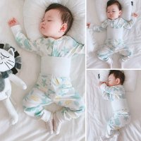 婴儿高腰护肚套装春秋纯棉宝宝秋衣秋裤儿童保暖衣服全棉内衣秋冬