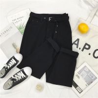 牛仔裤女直筒宽松韩版高腰黑色裤子女学生高腰显瘦女裤春夏新款