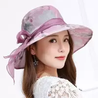 帽子女夏天韩版可折叠中老年盆帽大沿妈妈骑车遮阳帽防晒帽布帽
