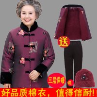 奶奶装冬季棉衣老年棉衣女装冬外套60-80岁老太太加绒加厚棉衣女