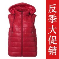 百搭情侣款轻薄羽绒棉戴帽马甲坎肩短款女秋冬背心面包服