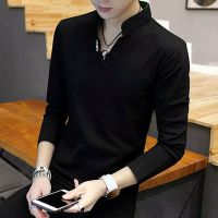 秋季男装新款衣服男士长袖t恤男生polo衫修身韩版体恤潮