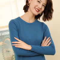 秋冬新款柔软针织衫女长袖修身百搭打底加厚毛衣