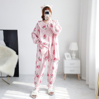 双层纱布孕产妇哺乳睡衣女纯棉长袖大码宽松胖mm200斤产后月子服