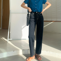 裤子烟管高腰直筒长裤女2020年新款秋季黑色显瘦宽松小个子牛仔裤