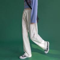 白色运动裤女秋冬束脚加厚显瘦宽松高腰垂感直筒潮bf阔腿休闲裤子
