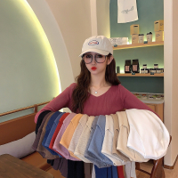 针织衫秋季新款女薄款露锁骨女士毛衣2020年春秋内搭打底羊毛衫潮