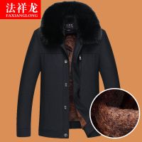 爸爸冬装外套加绒加厚款冬季男装中年棉衣40棉服50岁中老年人棉袄