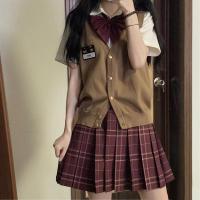 达摩制霸纪州茶纮爱学院日系学生jk针织毛衣老头乐背心开衫外套