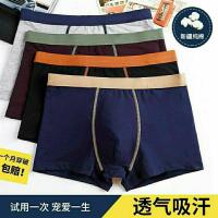 纯棉男士内裤平角裤加大码纯棉舒适透气中腰男底裤四角裤