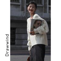 画风韩版气质v领套头毛衣女宽松外穿复古麻花秋季毛线衫