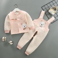 秋冬纯棉婴儿保暖内衣套装宝宝背带裤秋衣秋裤男女儿童保暖衣套装