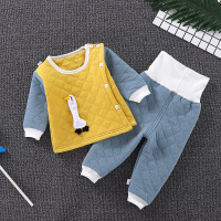 婴儿保暖衣套装男女宝宝夹棉秋衣秋裤儿童内衣加厚秋冬新生儿衣服