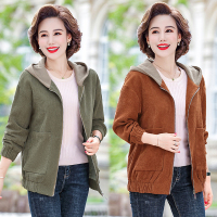 妈妈秋装外套2020新款中年洋气上衣短款夹克中老年女装春秋冬衣服