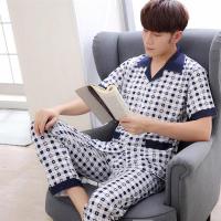 青年睡衣男长袖春秋冬季薄款短袖睡衣棉质加厚大码中年套装家居服