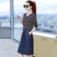 长袖牛仔连衣裙女装2020年新款韩版春秋季衣服中长款宽松大码裙子