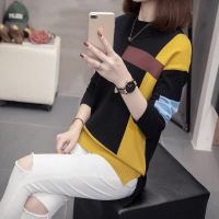 大码女装2020秋装洋气针织上衣200斤胖妹妹mm遮肚宽松毛衣打底衫