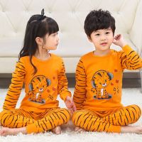 春秋纯棉儿童秋衣秋裤套装男童装女童宝宝保暖内衣中大童卡通睡衣
