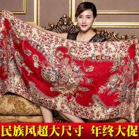丽江西藏复古民族风超大流苏百搭棉麻围巾两用加厚冬长款女士披肩