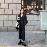 牛仔背带裤女韩版宽松2020新款时尚洋气减龄直筒工装裤子